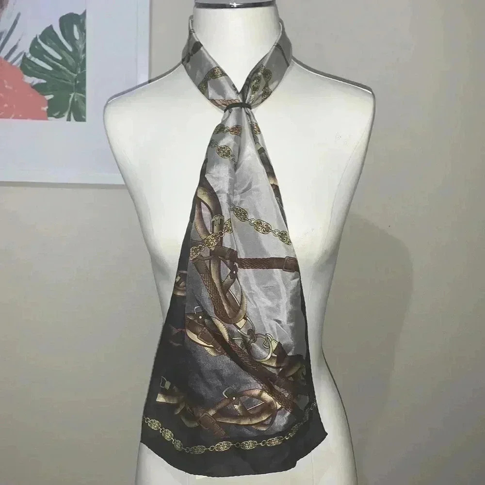Adrienne Landau Belt Print 100% Silk Scarf